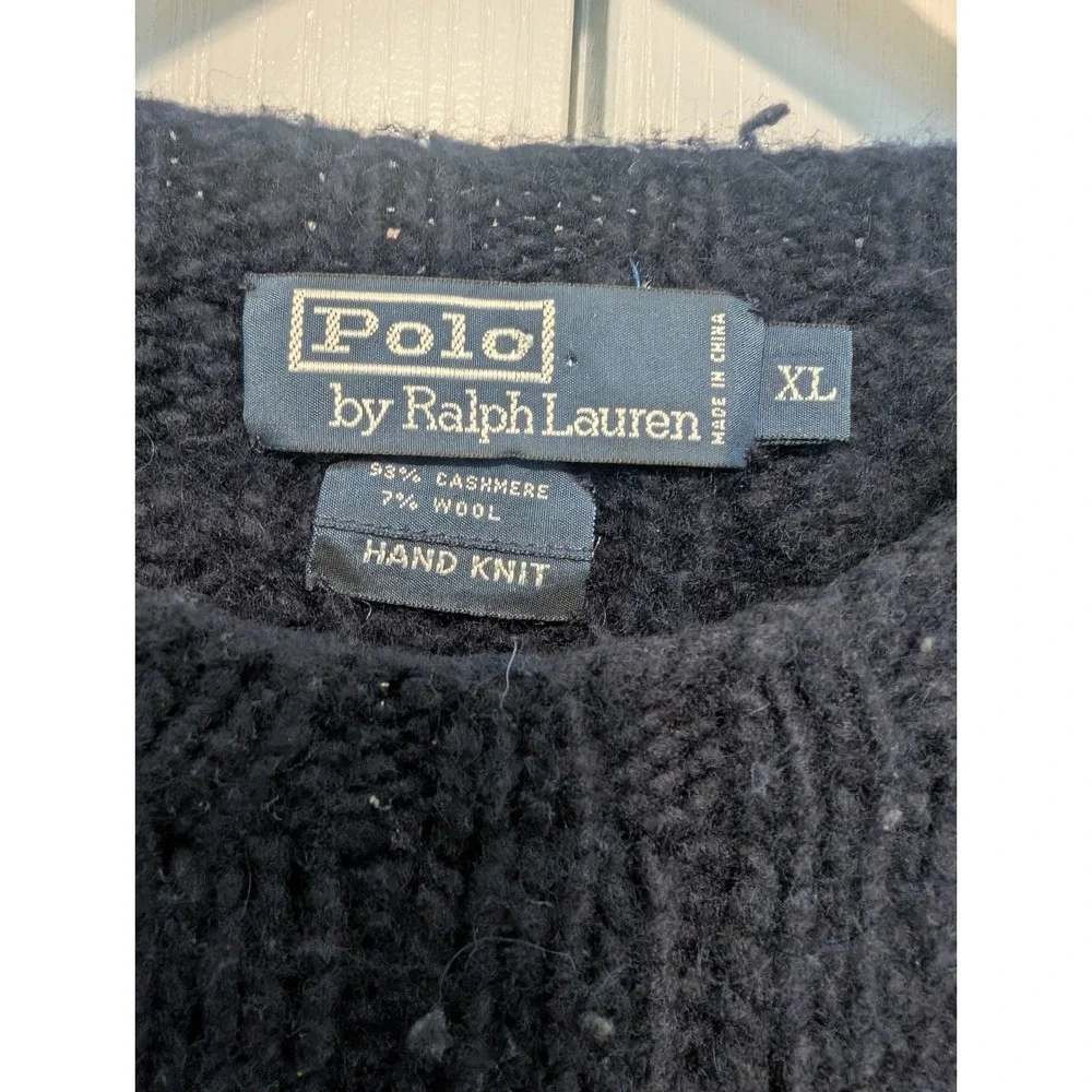 Polo Ralph Lauren Hand Knit Cashmere Sweater - Navy Xtra Large